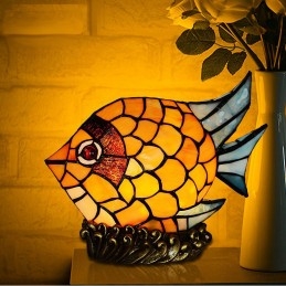 Tiffany Farvet Glas Bordlampe