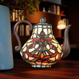 Tiffany Farvet Glas Bordlampe