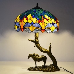 Farvet Glas Bordlampe...