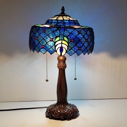 Grøn Tiffany Stil Bordlampe...